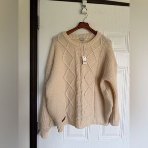NWT simply southern cream beige cable knit sweater - XXL